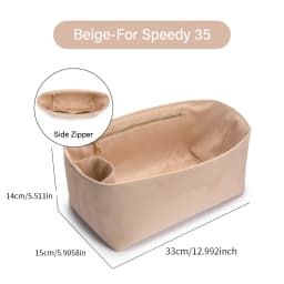 CRAZYSMITH Original Velvet Bag Organizer For LV Speedy 20 25 30 35 Purse Insert Handbag Inner Bag Portable Storage Makeup Bags