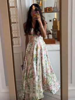 Floral Printed Long Women's Dress Elegant Square Neck Backless Female A-line Dresses 2026 Summer Hoilday Cotton Linen Lady Robe