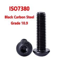 3-150pcs DIN7991 Black Steel 10.9 Hex Socket Countersunk ISO7380 G10.9 Round Allen Hexagon Socket Screw M2 M2.5 M3 M4 M5 M6 M8