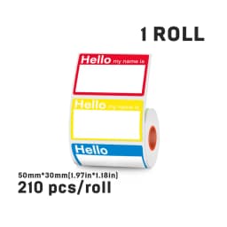 SINMARK Name Stickers 210pcs/roll Hello My Name Is Labels for Office Meeting School Home Decor Art DIY Ornament Decoration Tags
