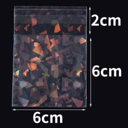 50pcs Holographic Laser Self Adhesive Bag Transparent Laser Fragment Plastic Pouch for Flash Badge Package Bag Card Sleeves