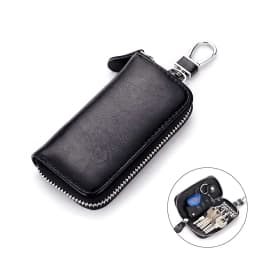 Genuine Leather Keychain Men Women Key Holder Organizer Pouch Cow Split Car Key Wallet Housekeeper Key Case Mini Card Bag