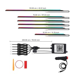 5/6/9/10in1 Symphony Car Ambient Light Interior Acrylic Guide LED Strip Light Cigarette Decoration Atmosphere Lamp APP Control