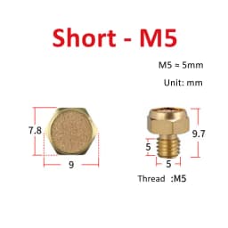 Pneumatic Exhaust Muffler Silencer M5 1/8 1/4 3/8 1/2 3/4 BSP Male Thread For Air Noise Brass Adjustable Long Short BSL SLM SLL