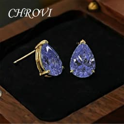 Exquisite 925 Sterling Silver Ice Flower Long Pillow-Shaped White Zircon Stud Earrings Simple Single Diamond Gold Earrings