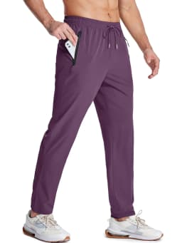 MAGCOMSEN Men's Casual Trousers Quick Dry Waterproof Stretch Work Pants with Zip Pockets Spring Summer Sweatpants