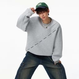 LUZHEN 2026 Autumn New Stripe Printed Loose Round Neck Casual Sweater Pullover Men's Fashion Korean Long Sleeve T-shirts JY8319