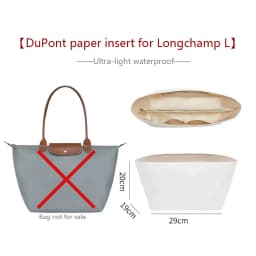 Bag Organizer Insert For Longchamp Mini Dupont Paper Bag Insert Storage Lightweight Bag Support Waterproof Bag Accessory