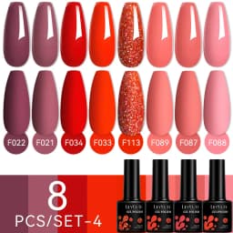 LILYCUTE 12PCs 7ml Nude Brown Red Nail Gel Polish Set Semi Permanent UV Gel For Nail Art Manicure Soak Off Gel Nail Polish Kit