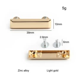 50/100PCS 39x10mm Rectangle Metal Labels With Screws For Handmade Logo Bags Purse Customize Brand DIY Sewing Tag Accessories