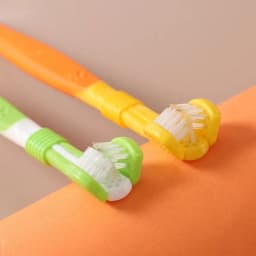 4pcs Colorful 3 Sided Dog Toothbrush Set Triple Head Pet Dental Brush for Small Medium Large Dogs Oral Care Cleaning Tool