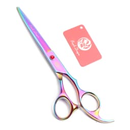 Purple Dragon Dog Grooming Scissors 6.5" 7" Stainless Up Curved Scissors Professional Pet Shears Chunker Thinning Scissors Z3002