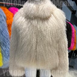 YOLOAgain High Collar Real Mongolia Sheep Fur Jacket For Women 2025 Winter Coats Outerwear