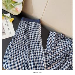 Spring Summer Tall Women's High Waist Pleated Skirt - Korean Elegant Ruffle Trim Flared Maxi Skirt with Wide Hem