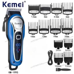 Kemei Hair Clipper for Man KM-1995 Professional Precision Adjustment Cordless Hair Trimmer Rechargeable Haircut Machine