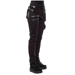Women Solid Long Pants Pockets Zipper Slim Fit Casual Regular Button Mid Waist Splice Rivet Straight Trousers Autumn 2023