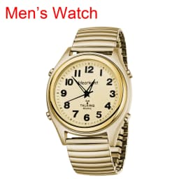 Hearkent English Talking Watch for Elderly Classic Elastic Strap Watch US Atomic Clock Digital Watch Couple Watch Parents Gift