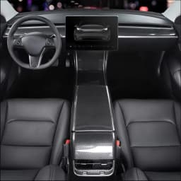 for Tesla Model Y 3 2023 ABS Carbon Fiber Center Console Wrap Cover Kit Dashboard Armrest Door Side Trim Sticker Accessories