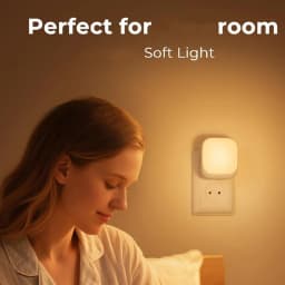 Night Light Socket with Twilight Sensor, Children's Night Light with 3 Brightness Dimmable for Bedroom, Hallway