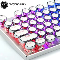 104Pcs/Set PBT Universal Round Key Cap Keycaps for Cherry MX Mechanical Keyboard Universal Backlit Round Design