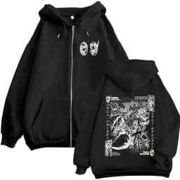 Anime JoJo Bizarre Adventure Johnny Joestar Funny Valentine Zipper Hoodies Men Women Clothing Fashion Hip Hop Zip Up Sweatshirts