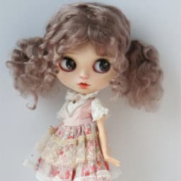 Fjusuns  JD816 Full Sizes  Soft Messy Baby Curly Twins Pony Mohair BJD Doll Wigs