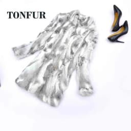 2022 Thick Warm Classical Customize Women's Real Whole Skin Real Genuine Rabbit Fur Coat Female Mandarin Collar Jacket TSR257