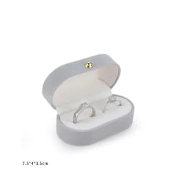 High-grade Double Slot Ring Box Jewelry Box for Wedding Proposal Engagement Ring Gift Storage Velvet Jewelry Organizer Box