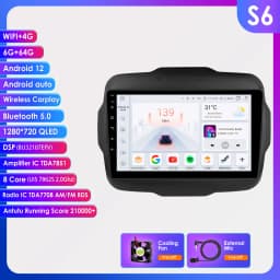 Hizpo 2 Din Android 13 For Jeep Renegade 2016 - 2020 Car Radio Multimedia Video Player Stereo Navigation GPS Carplay Auto 7862