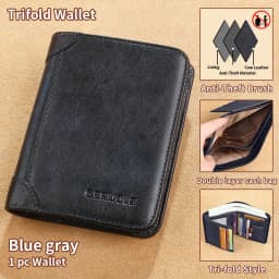GERUOLA Slim RFID Shielded Genuine Leather Wallet for Men-Multifunctional ID & Credit Card Holder Dark Brown with Embellishments