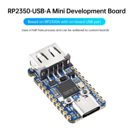 RP2350 USB-A Mini Development Board RP2350A Waveshare Expansion Board Programmable I/O Compatible with USB 2.0/1.1 Transmission