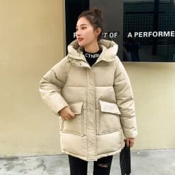 2025 Winter New Women Down Padded Jacket Winter Jacket Loose Thick Warm Cotton Coat Female Hooded Parkas Coat Long Women Outwear