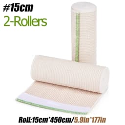 2 Pack Elastic Bandage Wrap, Compression Wrap Bandage for Legs, Ankle, Knee, Tummy, Body, Lymphedema Wraps for Legs, Latex-Free