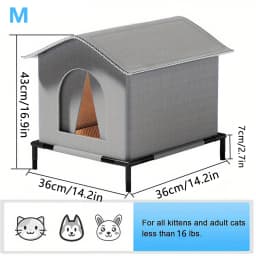 Stray Cat Houses with Mat Waterproof Summer Cool Shelter Foldable Pet Cave Nest Sleeping Beds for Outdoor Cats Small Dog Puppies