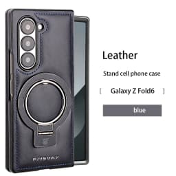 Magnetic Ring Holder Leather Case For Samsung Z Fold8 Ultra Z Fold 8 7 6 5 4 3 For Magsafe Wireless Charging Shockproof Cover