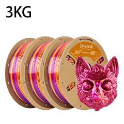 ERYONE 3KG PLA Silk Twist Rainbow Premium Shiny Filament 3D Print, Multicolor, PLA Silk Twist Rainbow Filament, 1KG/Spool