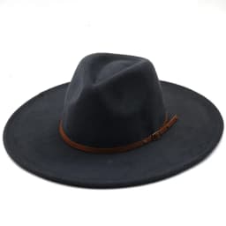 9.5cm Wide Brim Fedora Hats with Brown Belt Autumn Winter Women Party Top Hat Men Jazz Retro Cowboy Felt Cap Panama Sun Hat