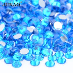 JUNAO 100Gross SS6 SS10 SS12 SS16 SS20 SS30 AB Color Glass Rhinestones Bulk Non Hotfix Flatback Strass DIY Nail Crystal Stones
