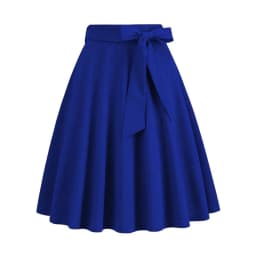 Women Retro Vintage Midi Long Skirt Solid Elegant Faldas High Waist A Line 50s Swing Skirts