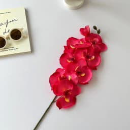 8 Heads Big Silk Artificial Flower Branch Orchid Phalaenopsis Black Burgundy Wedding Home Decor Flowers Potted Orchid Wholesale