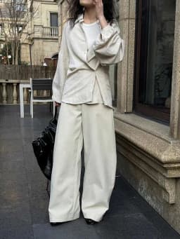 [LANMREM] Office Lady Suit Wide Leg Pants For Women High Waist Solid Color Female Casual Trousers 2025 Spring New 26Z1277