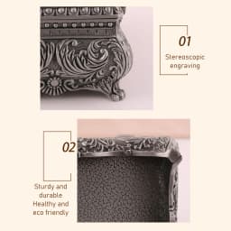 Vintage Jewelry Box Metal Jewelry Box Rectangular Trinket Storage Box Vintage Jewelry Box for Women Girls Birthday Christmas