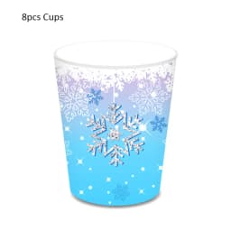 Snowflake Theme Birthday Party Paper Plates Cups Banner Frozen Snow Queen Cartoon Wedding Shower Decorations Supplies