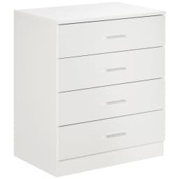 HOMCOM Storage Cabinet Vertical Drawer Chest of 4 w/ Metal Rails Anti-Tip