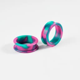 1Pair Size 8mm-38mm Marble Color Silicone Ear Tunnel Plugs Gauge Thick Flared Flesh Expander Piercing Jewelry