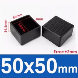Black Square Chair Leg Caps PVC Non-slip Table Foot Dust Cover Socks Floor Protector Pads Pipe Plugs