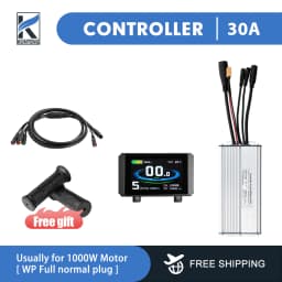 36V/48V 15-30A Waterproof KT Controller for Electric Bike with Light Function for Kunteng Ebike Accessories with Tf01u Display