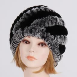 Women's Winter Knitted Real Rex Rabbit Fur Hat Scarf Gloves Set Natural Warm 3-Piece Ensemble Includes Fur Cap Scarves Mitt