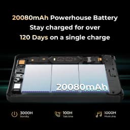 HOTWAV R9 Plus Rugged Tablet 11'' 2K Display 20080mAh Pad 8GB 512GB 64MP Android 14 Tablet PC with Super Camping Light