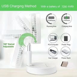 Retractable Fan USB Charging Folding Portable Mini Electric Fan Dormitory Outdoor Cooling Appliances Adjustable Home Fans